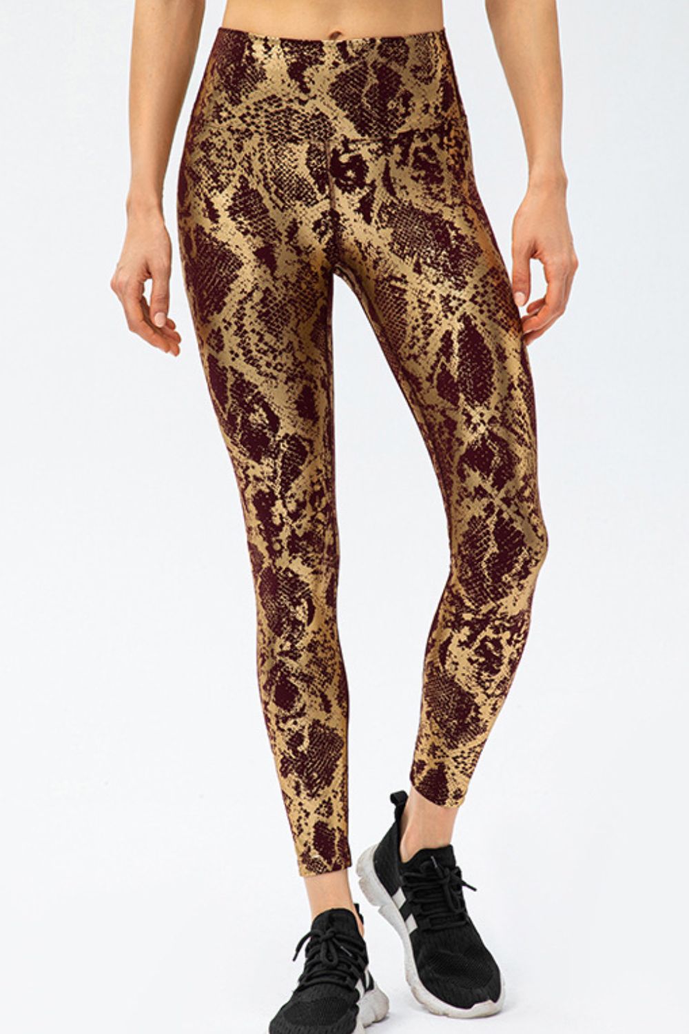 Snakeskin Slim Fit Wide Waistband Long Leggings