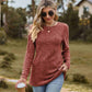 Ribbed Round Neck Long Sleeve Tee