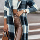 Double Take Full Size Plaid Button Up Lapel Collar Coat