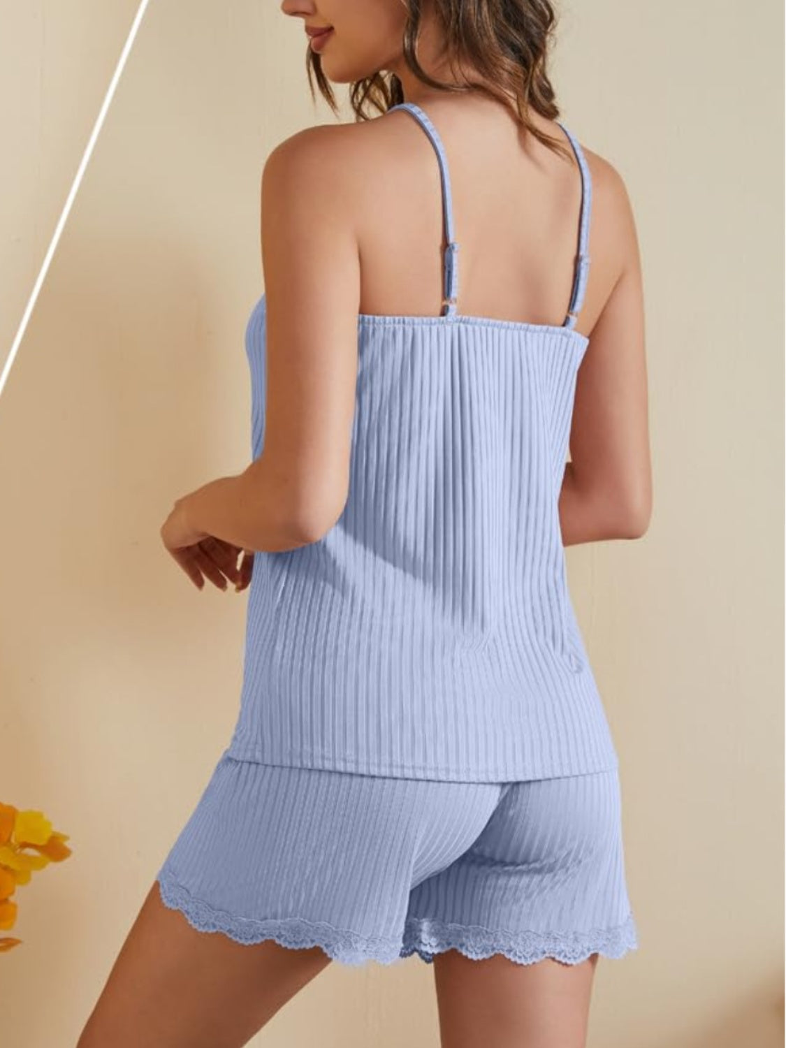 Ribbed Scoop Neck Top & Shorts Lounge Set