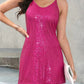 Full Size Sequin V-Neck Mini Cami Dress