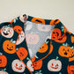 Pumpkin Printed Short Sleeve Top and Pants Pajama Set