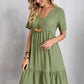 Full Size V-Neck Short Sleeve Dress