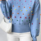 Pom-Pom Trim Mock Neck Long Sleeve Pullover Sweater