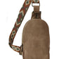 Random Pattern Adjustable Strap PU Leather Sling Bag