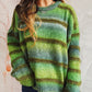 Striped Round Neck Long Sleeve Sweater