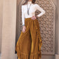 Slit Ruffled Wide Leg Pants