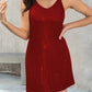 Full Size Sequin V-Neck Mini Cami Dress