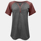 Contrast Notched Short Sleeve T-Shirt