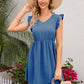 Swiss Dot Ruffled V-Neck Dress