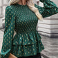 Smocked Flounce Sleeve Layered Blouse