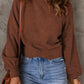 Ribbed Trim Balloon Sleeve Sweater