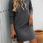 Striped Round Neck Long Sleeve Mini Dress