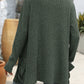 Open Front Long Sleeve Ribbed Cardigan