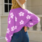 Floral Open Front Fuzzy Cardigan