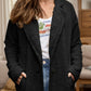 Full Size One Button Long Sleeve Longline Plush Coat