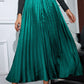 Elastic Waist Pleated Midi Skirt