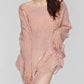 Distressed Boat Neck Knit Cover Up