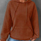 Textured Drawstring Drop Shoulder Hoodie