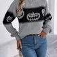 Pumpkin Round Neck Long Sleeve Sweater