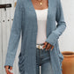 Open Front Long Sleeve Ribbed Cardigan