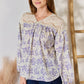 Hailey & Co Full Size Lace Detail Printed Blouse