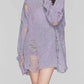 Distressed Boat Neck Knit Cover Up