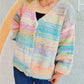 Multi-color Button Up Long Sleeve Cardigan