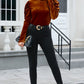 Frill Mock Neck Puff Sleeve Blouse