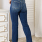 Judy Blue Full Size Mid Rise Hand Sand & Destroy Bootcut Jeans