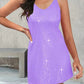 Full Size Sequin V-Neck Mini Cami Dress