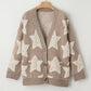 Star Button Up Long Sleeve Cardigan