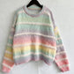 Striped Round Neck Long Sleeve Sweater