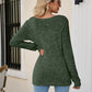 Square Neck Ribbed Long Sleeve T-Shirt