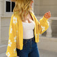 Floral Open Front Fuzzy Cardigan