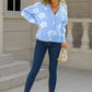 Floral Dropped Shoulder Button-Up Cardigan