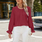 Round Neck Flounce Sleeve Top