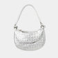 Fame PU Leather Basket Weave Half Moon Bag