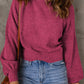 Ribbed Trim Balloon Sleeve Sweater