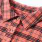 Red Plaid Long Sleeve Distressed Hem Shirt