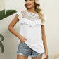 Spliced Lace Ruffled Blouse