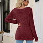 Square Neck Ribbed Long Sleeve T-Shirt