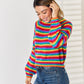 Striped Round Neck Long Sleeve Sweater