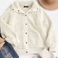 Full Size Teddy Snap Down Long Sleeve Jacket