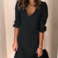 Full Size V-Neck Half Sleeve Dress