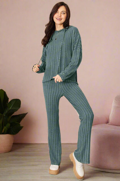 ribbed two piece pants set