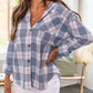 Plaid Collared Neck Long Sleeve Shirt