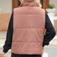 Pocketed Zip Up Turtleneck Vest Coat