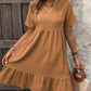 V-Neck Short Sleeve Mini Dress