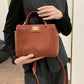 Solid Color Handbag with Removable Strap